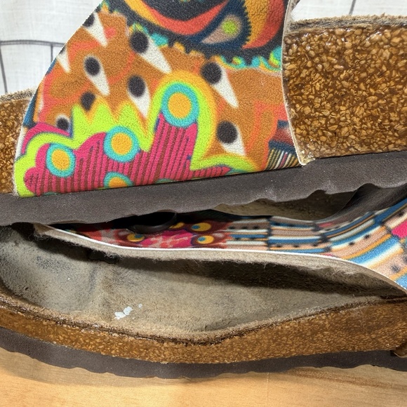 BIRKENSTOCK GIZEH BIRKO-FLOR THONG SANDALS Pink Teal Yellow SIZE 10 US / 41 EU - Picture 6 of 14